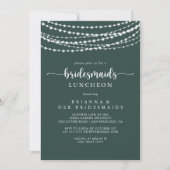 Invitation Chaîne Lumières Green Bridesmaids Luncheon Douche (Devant)