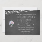 Invitation Chaîne Lumières Mason Jar Chalkboard Mariage Invit (Devant)