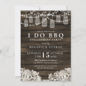 Invitation Chaîne Lumières Mason Jars I DO BBQ Couples Douche (Devant)