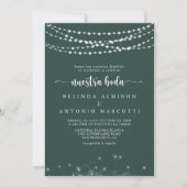 Invitation Chaîne Lumières Vert Nuestra Boda Mariage (Devant)