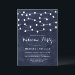 Invitation Chaîne lunaire Wedding shower bleu marine<br><div class="desc">famille Invitation et amis à votre événement avec cette invitation à la douche aux couples élégants et fantaisistes. il dispose de lumières de fées suspendues blanches et script de fantaisie. Personnalisez en ajoutant les noms, la date, l'heure, le lieu et d'autres détails. Cette invitation aux phares à cordes est parfaite...</div>