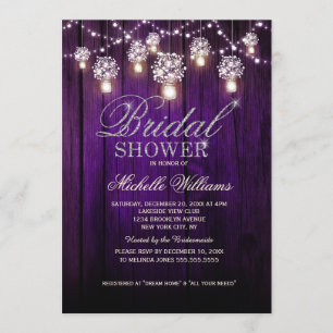 Invitation Chaîne Mason Jars Lumière Élégante douche nuptiale