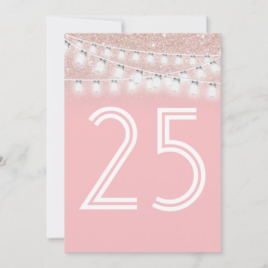 Invitation Chaîne Mason Rose Jar Lumières Parties scintillant (Dos)