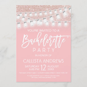 Invitation Chaîne Mason rose Lumières Parties scintillant Bac