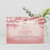 Invitation chaîne rose des lumières douche nuptiale rustique (Debout devant)