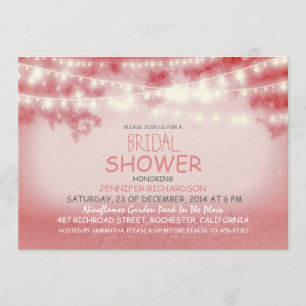 Invitation chaîne rose des lumières douche nuptiale rustique