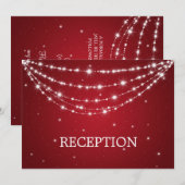 Invitation Chaîne rouge scintillante de réception élégante (Devant / Derrière)