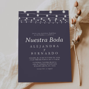 Invitation Chaîne rustique blanche Lumières Nuestra Boda Mari