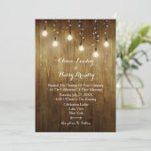 Invitation Chaîne Rustique De Lumières Mariage campagnard Inv (Debout devant)