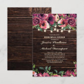 Invitation Chaîne rustique éclaire la répétition florale bord (Devant / Derrière)