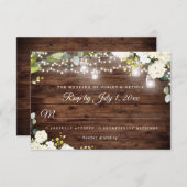 Invitation Chaîne rustique éclaire le mariage floral RSVP (Devant / Derrière)