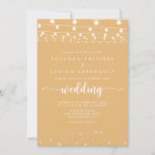 Invitation Chaîne rustique éclaire Mariage jaune (Devant)