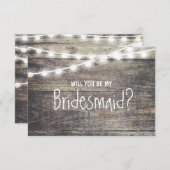 Invitation Chaîne rustique en bois clair Serez-vous ma demois (Devant / Derrière)