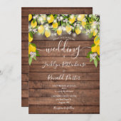 Invitation Chaîne Rustique en bois éclaire le Mariage en fleu (Devant / Derrière)