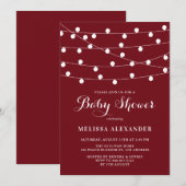 Invitation Chaîne Whimsical Lights Baby shower Bourgogne (Devant / Derrière)