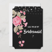 Invitation Chaîne Whimsical Lights Black Bridesmaid (Devant)