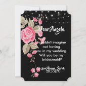 Invitation Chaîne Whimsical Lights Black Bridesmaid (Dos)