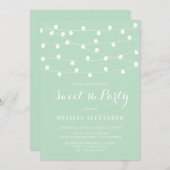 Invitation Chaîne Whimsical Lights Mint Green Sweet 16 Party (Devant / Derrière)