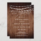 Invitation Chaînes de bois rustique de la grange Dîner de rép (Devant / Derrière)