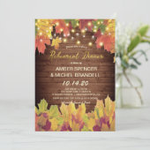 Invitation Chaînes de feuillage de automne rustique Dîner de  (Debout devant)