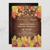 Invitation Chaînes de feuillage de automne rustique Dîner de  (Devant / Derrière)