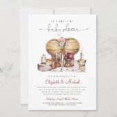 Invitation Chaise Boho Peacock Girl Drive Par Baby shower  (Devant)