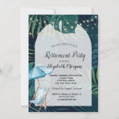 Invitation Chaise de plage, Parasol, Palm Retraite Feuille (Devant)