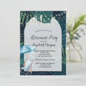 Invitation Chaise de plage, Parasol, Palm Retraite Feuille (Debout devant)