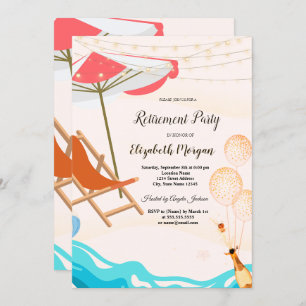 Invitation Chaise de refroidissement Ballons, Partie de retra