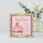 Invitation Chaise en or rose Tutu Baby shower (Debout devant)