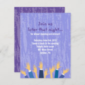 Invitation Chaise Hora Dance Bar Bat mitzvah Party Card (Devant / Derrière)