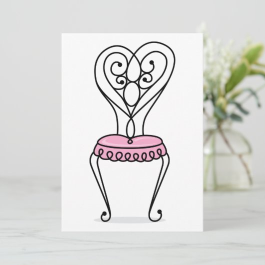 Invitation Chaise rose (Debout devant)