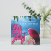 Invitation Chaise rose Flip Flops Sweet 16 Beach Party (Debout devant)