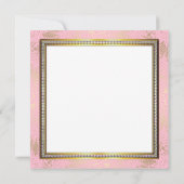 Invitation Chaise rose Lace Pearls Baby shower or rose (Dos)