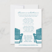 Invitation Chaises Adirondack Itinéraire de Mariage (Dos)