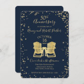 Invitation Chaises Adirondack Starry Night 50e Anniversaire (Devant / Derrière)
