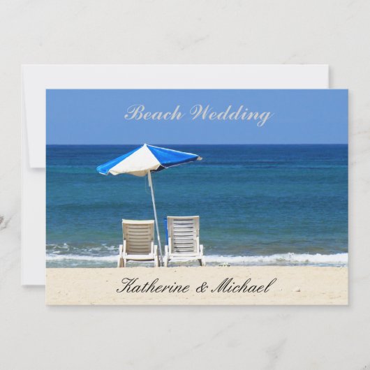 Invitation Chaises De Mariage De Plage Élégantes (Devant)