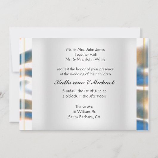 Invitation Chaises De Mariage De Plage Élégantes (Dos)