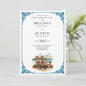 Invitation Chaises de plage pour dîner d'anniversaire (Debout devant)