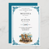 Invitation Chaises de plage pour dîner d'anniversaire (Devant / Derrière)