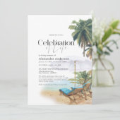 Invitation Chaises de plage tropicales Mémorial funéraire des (Debout devant)