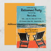 Invitation Chaises modifiables à une fête de retraite sur la (Devant / Derrière)