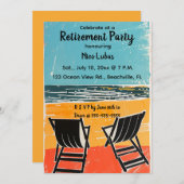 Invitation Chaises pliantes lors d'une fête de retraite sur l (Devant / Derrière)
