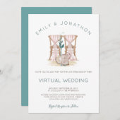 Invitation Chaises Rustiques Boho Blue Eucalyptus Mariage vir (Devant / Derrière)