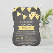 Invitation Chalet à charnière Chalet TWINS Baby shower NEUTRE (Debout devant)