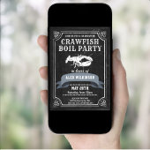 Invitation Chalet à ébullition à écrevisse Black Graduation P