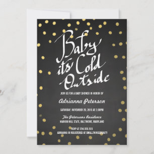 Invitation Chalet Baby son Baby shower froid