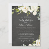 Invitation Chalet blanc Champagne Mariage Floral (Devant)