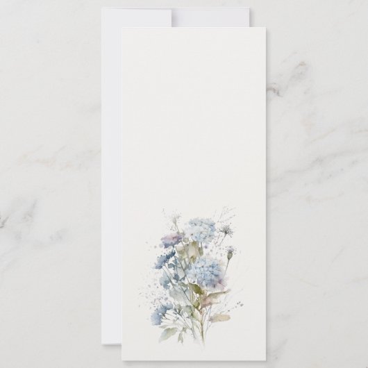 Invitation Chalet bleu Dusky Fiançailles floral (Dos)