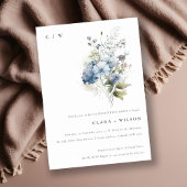 Invitation Chalet bleu Dusky Fiançailles floral